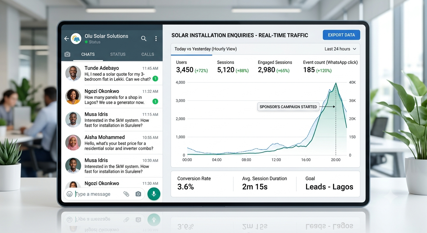 Solar Lead Interface Success Proof Graph